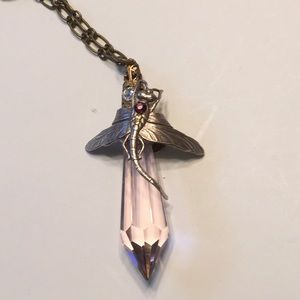 Crystal dragonfly necklace